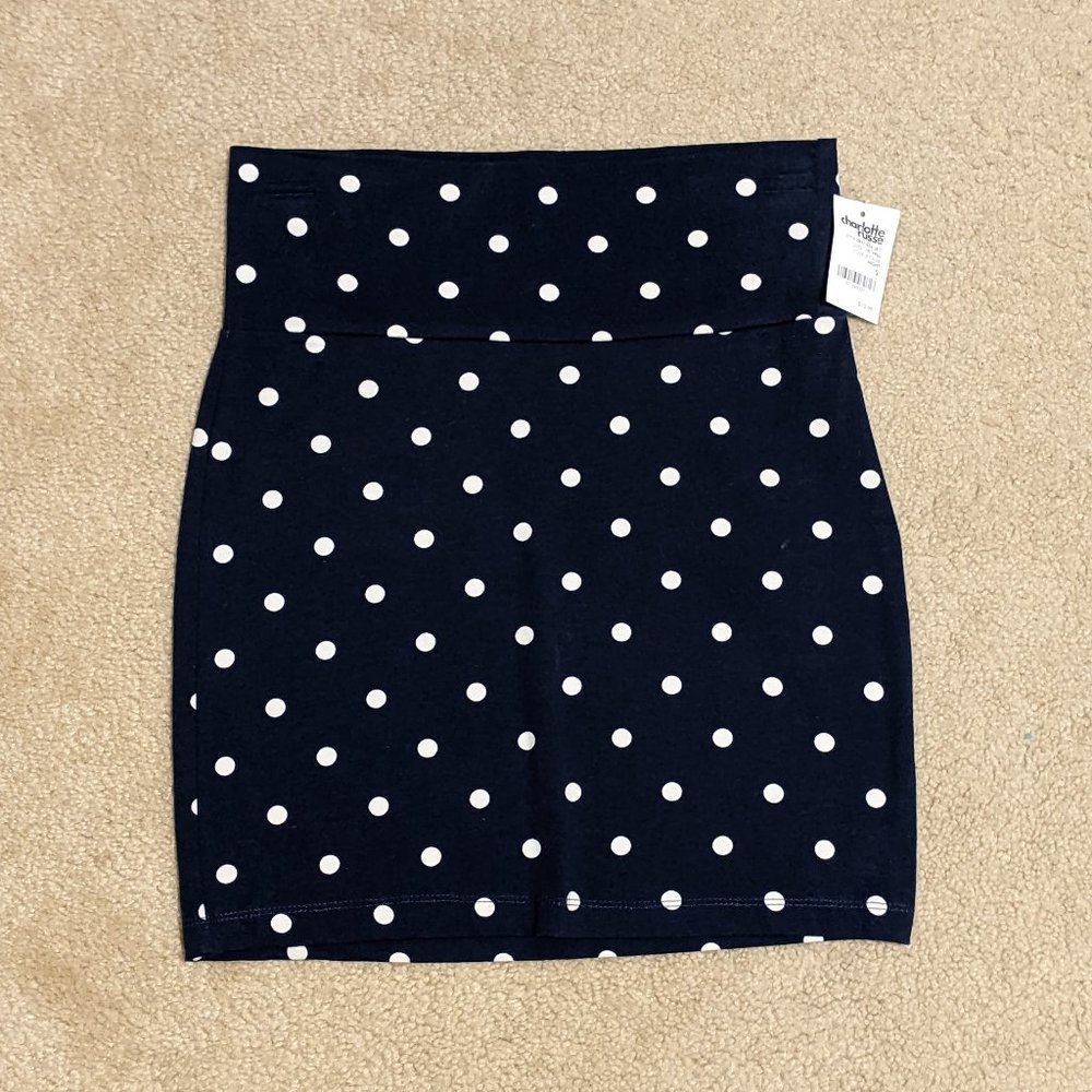 Navy Polka Dot Charlotte Russe Skirt